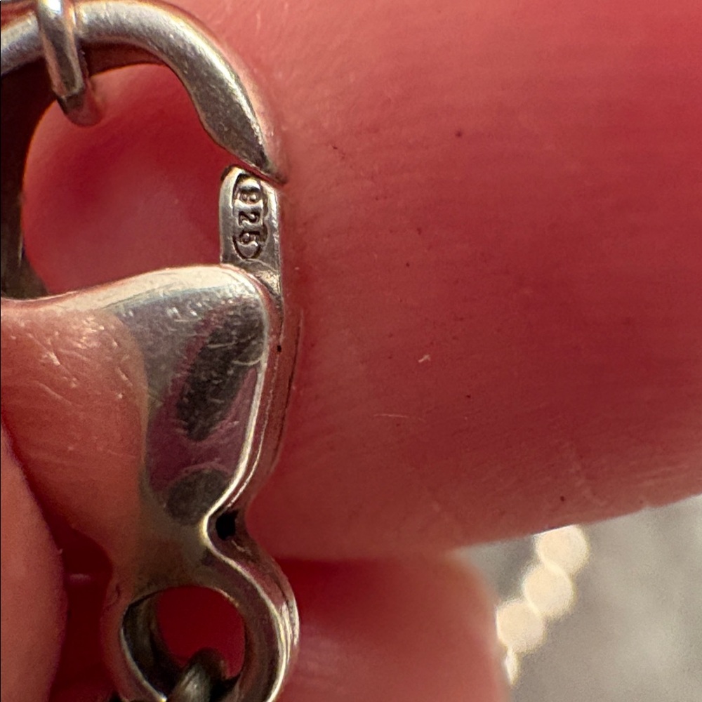 Vintage Solid Sterling Silver Beaded Necklace And… - image 7